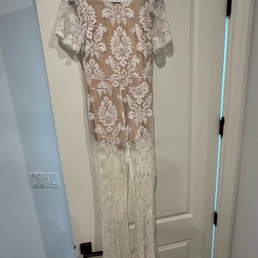 Honey Punch Cream and Tan Chemise with Delicate Lace